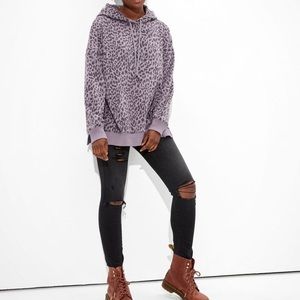 NWT American Eagle Oversized Cheetah Print Hoodie